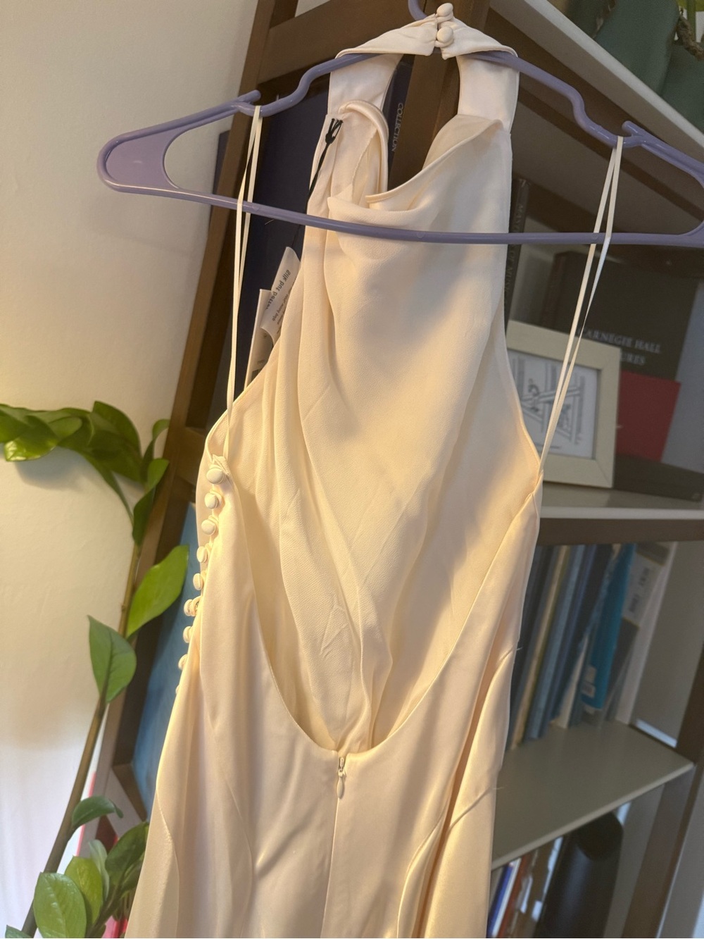 Reformation Ivory High-Neck Satin Bridal Gown - Picture 7 of 7